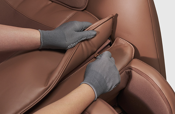 Service Step 3: Reassemble or replace the leather cover / Airbag / Foot Cover of the Coway BEREX Mine massage chair