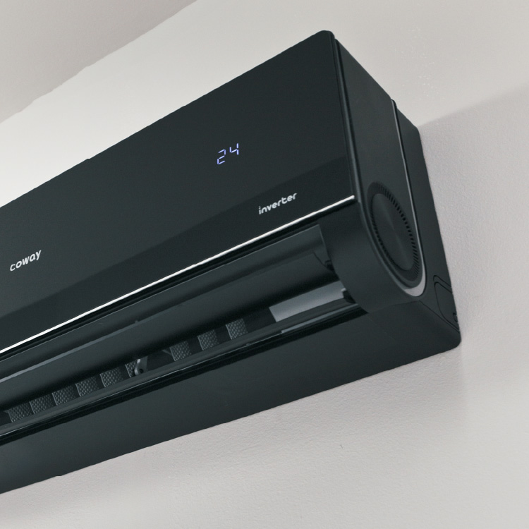 Coway P Series Air Conditioner in Black Color With Modern Design