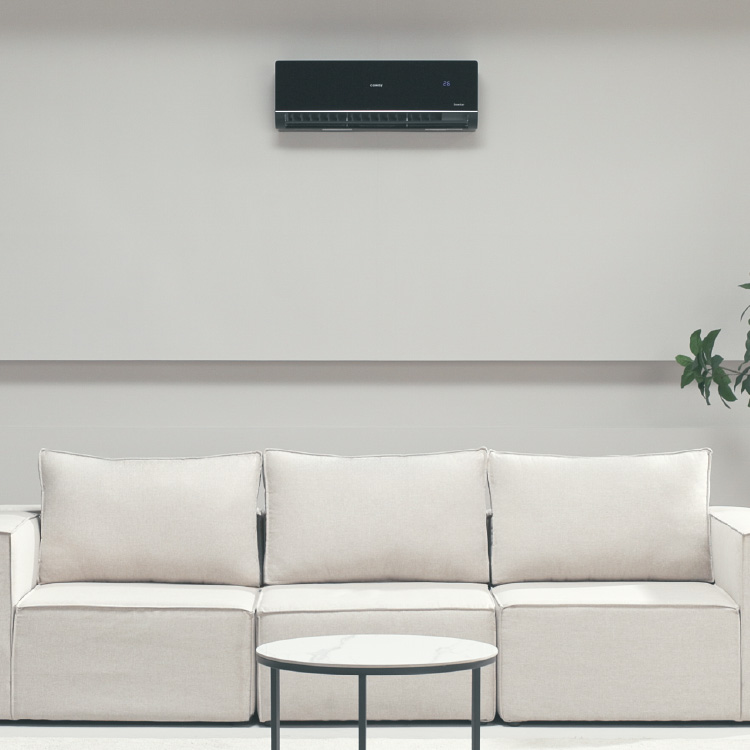Coway P Series Air Conditioner In Black Color In Living Room For A Modern Home