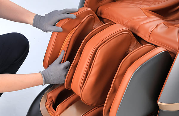 Service Step 4: Surface cleaning the Coway BEREX Mine massage chair for a tidy appearance
