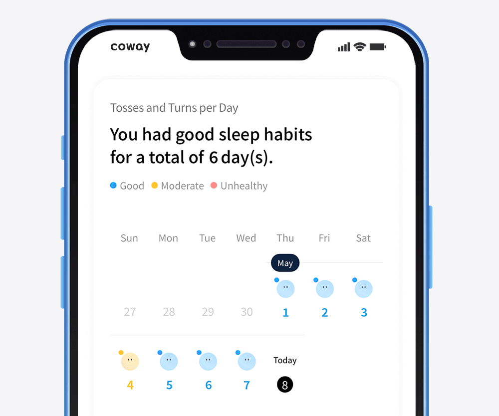 A Screenshot Of The Coway IoCare+ App - Coway Smart Mattress