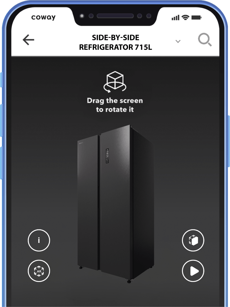 A Screenshot Of The Coway AR App On A Mobile Phone - Coway Studio