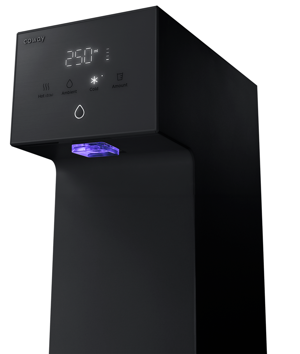 Dazzie water purifier with automated hygiene feature in pebble gray | Coway Malaysia
