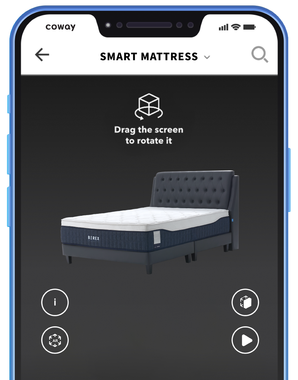 A Screenshot Of The Coway AR App On A Mobile Phone - Coway Smart Mattress